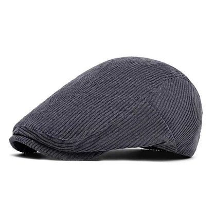New Men's Casual Versatile Forward Hat Corduroy Breathable Literary Retro All-Season Beret