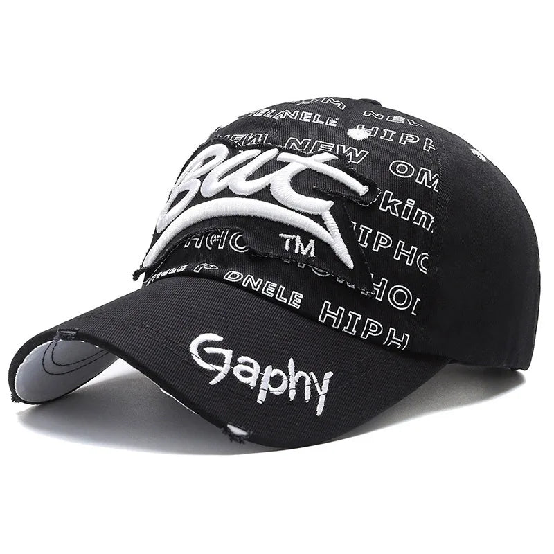 Men’s Korean Hip Hop Embroidered Baseball Cap Summer Sun Protection Casual Street Hat