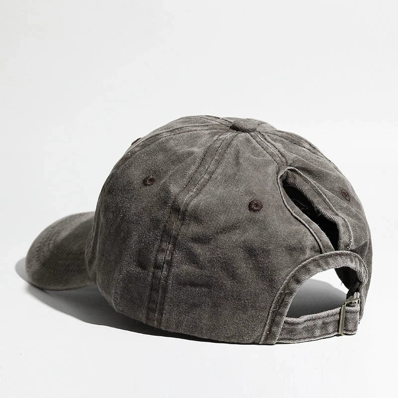 Washed  Baseball Cap Amazon European and American Popular Trendy Curved Brim Peaked Cap  Women's Outdoo
