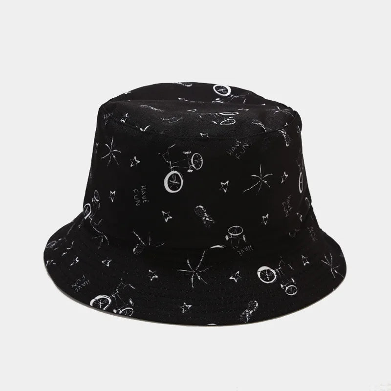 fashion plant printing pattern fisherman hat spring and summer outdoor sun protection fisherman cap unises fishing caps