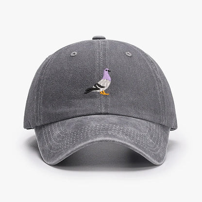 Embroidery Pigeon Design Spring vintage Baseball caps Men Women Water Washed Sunscreen Sun Hat Sports Fishing Sunshade Dad Hat