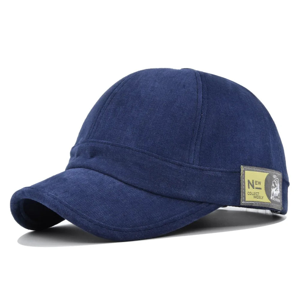 Unisex Vintage Baseball Cap SHORT Visor Letter Baseball Hats Men And Women Outdoor Sports Hats