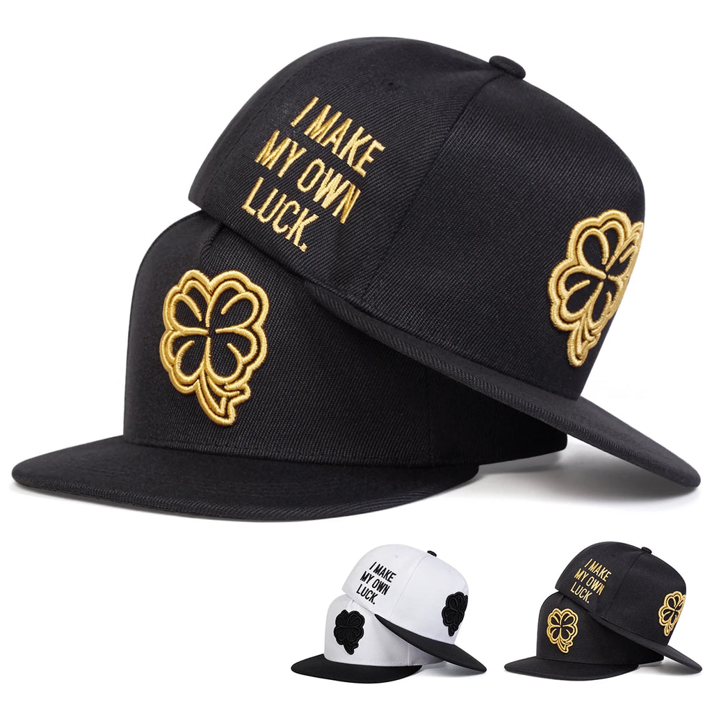 Unisex Four Leaf Clover Embroidery Side Letter Hip-hop Hats Spring Autumn Outdoor Adjustable Casual Baseball Caps Sunscreen Hats