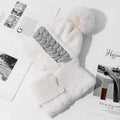 New Style Female Pompoms Winter Hats Plush Fur Lined Keep Warm Winter Hat Women Windproof Coldproof Thicken Balaclava Cap