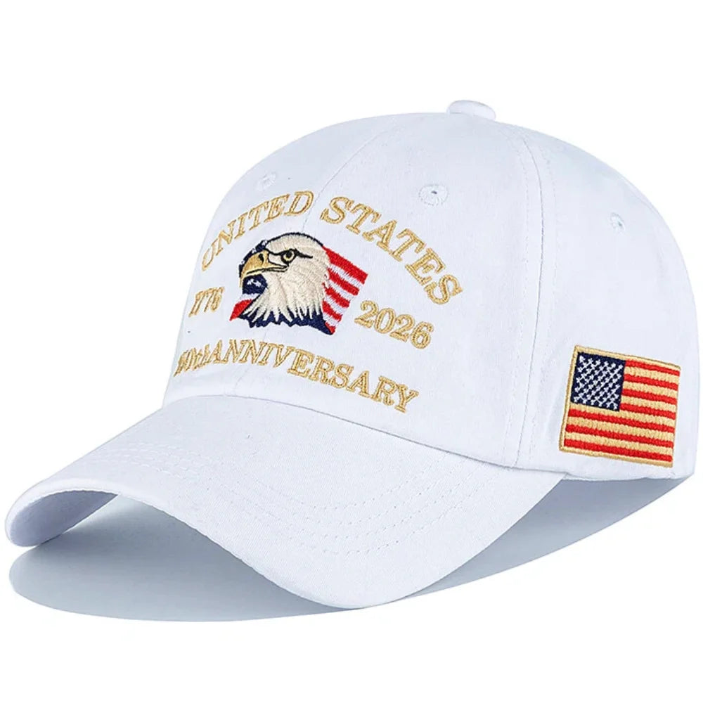 New Unisex Cap American 250th Anniversary 1776-2026 Embroidered Eagle Baseball Cap Outdoor Casual Dad Hat