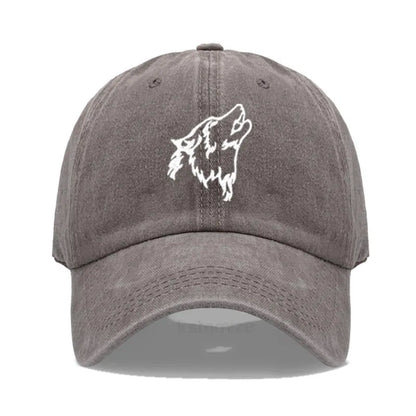 Women's Baseball Cap Men's Washed Cotton Wolf Howl Embroidery Embroidery Dad Hat Sport Golf Caps For Man Sun Hats Dropshipping