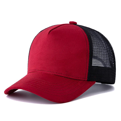 New Unisex High Quality Mesh Cap Casual Fashion Multi-color Cotton Baseball Trucker Hat For Women And Men Summer Plain Style