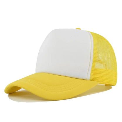 Solid Color Unisex Cheaper 5 Panel Trucker Hat For Adult Summer Net Baseball Cap Men Women Blank Mesh tentacle Sun Hat Visor