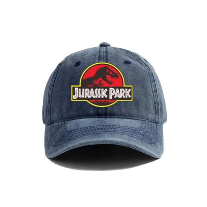 Jurassic Park Baseball Cap Distressed Hats Cap Dinosaur Men Retro Outdoor Summer Adjustable Hat Casual Versatile Sun Protection