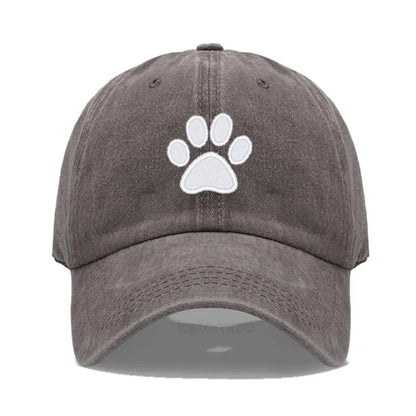 Dog Paw Embroidered Baseball Cap for Women Men Fashion Adjustable Washed Cotton Dad Hat Unisex Classic Golf Caps