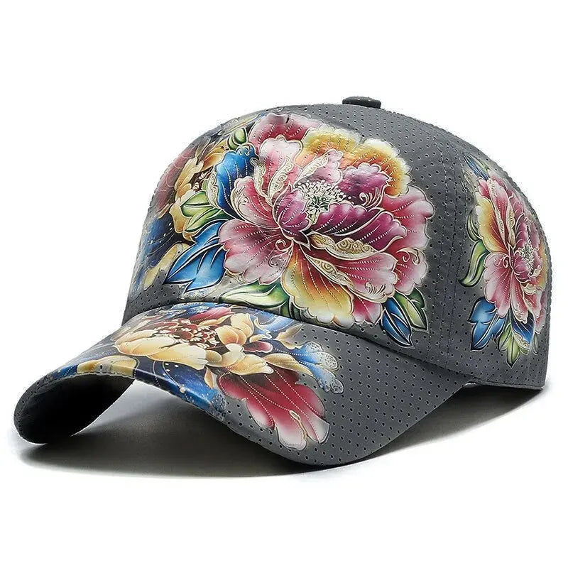 Unisex Quick Dry Floral Baseball Cap Chinese Style Outdoor Sun Protection Hat