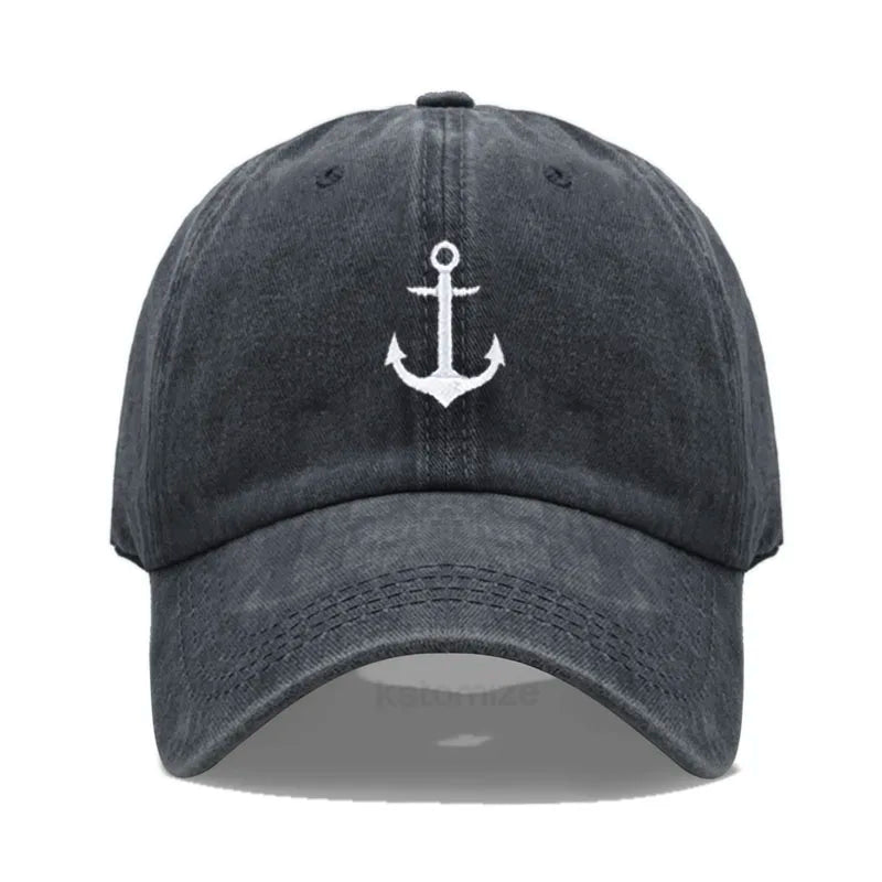 Anchor Embroidered Baseball Cap for Women Men Fashion Adjustable Soft Washed Cotton Dad Hat Unisex Classic Golf Caps