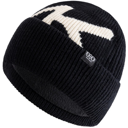 Hot Sale Unisex Winter Beanie Hat Plush Fleece Warm Cap Letter Soft Beanie Hat For Men Women Thicken Ski Sports Knitted Hat