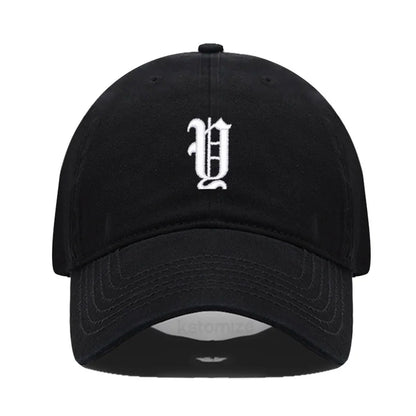 Old English Letter A-Z Embroider Baseball Cap For Men Womne High Quality Soft Cotton Fashion Team Sport Visors Snapback Caps