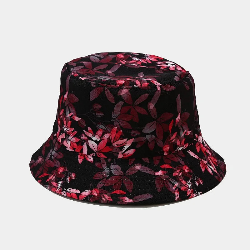 fashion plant printing pattern fisherman hat spring and summer outdoor sun protection fisherman cap unises fishing caps