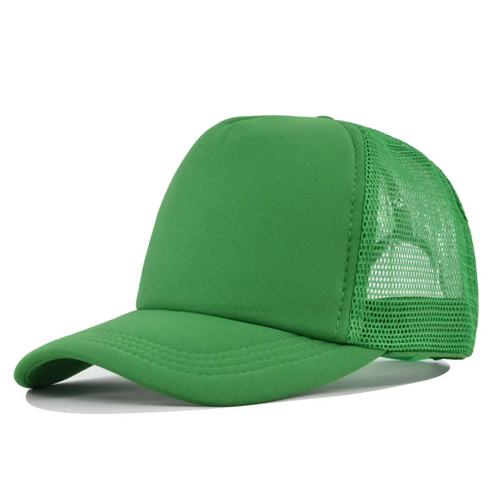 Solid Color Unisex Cheaper 5 Panel Trucker Hat For Adult Summer Net Baseball Cap Men Women Blank Mesh tentacle Sun Hat Visor