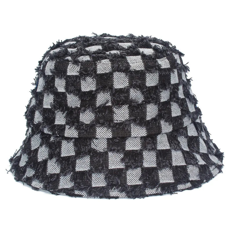 Spring Summer Strawberry Embroidery Denim  Bucket Hat Legent Fisherman Hats for Women Foldable Sport Sun Beach  Caps