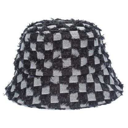 Spring Summer Strawberry Embroidery Denim  Bucket Hat Legent Fisherman Hats for Women Foldable Sport Sun Beach  Caps