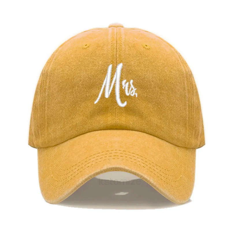 Matching Mr. & Mrs. Baseball Cap Men's Women's Cotton Embroidery Sport Golf Caps Bridal Gift Newlywed Honeymoon Wedding Gift