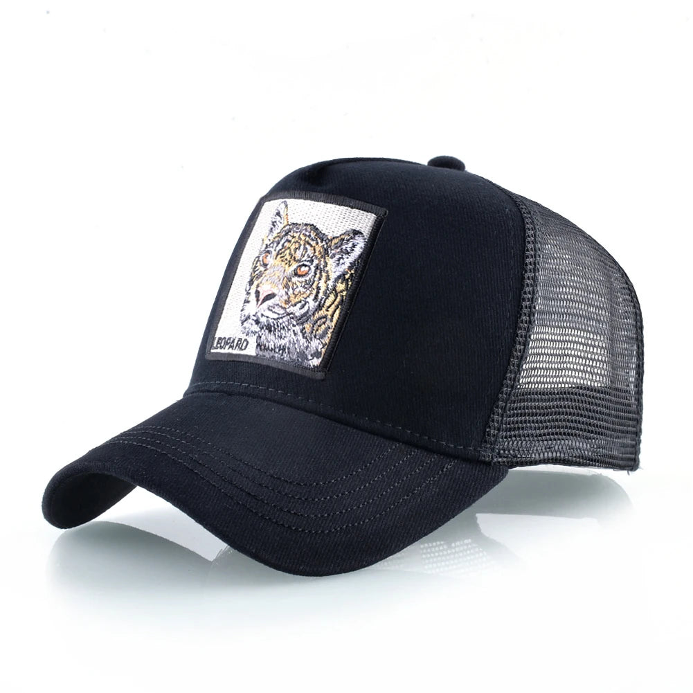 Fashion Trucker Caps With Embroidery Animals Patch Four Seasons Snapback Baseball Cap For Men Women Adjustable Visor Hat