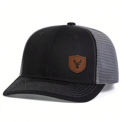 Unisex Deer Antlers Leather Label Baseball Net Caps Spring and Summer Outdoor Adjustable Casual Hats Hip Hop Hat Sunscreen Hat