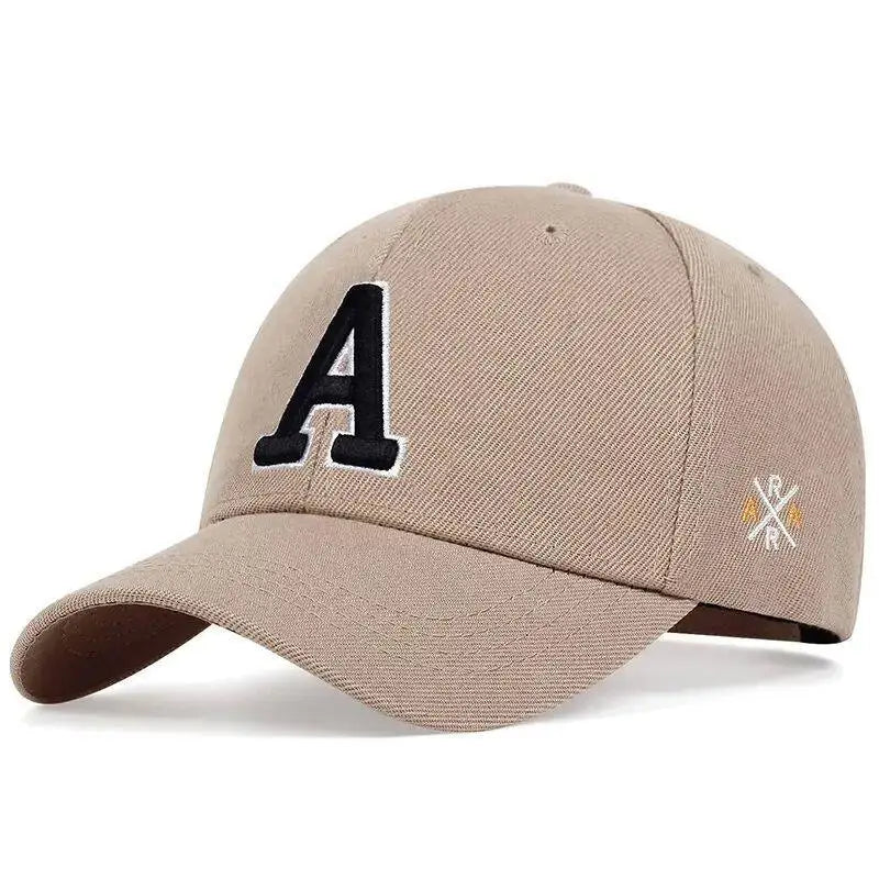 Unisex Letter A Embroidered Baseball Cap Adjustable Casual Outdoor Sun Protection Hat