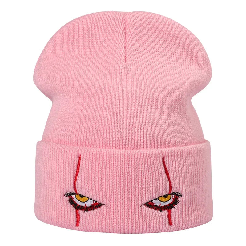 Winter Beanie Pullover Hat Women's Knitted Hat Embroidered Skullies Hat Cap Men Autumn Warm Ski Bonnets Unisex Cuffed Skull Caps