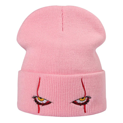 Winter Beanie Pullover Hat Women's Knitted Hat Embroidered Skullies Hat Cap Men Autumn Warm Ski Bonnets Unisex Cuffed Skull Caps