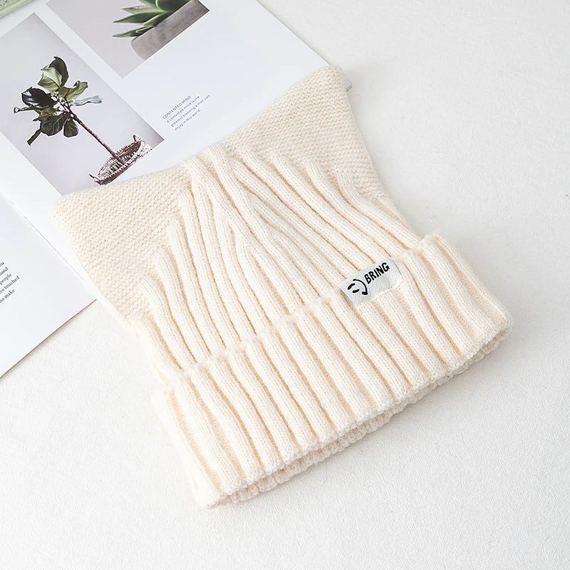 Hot Sale Cute Chic Hat Cat Ear Kpop Style Beanie Hat Sweet Autumn/Winter Hats For Women Street Simple Colors Warm Hats For Girl