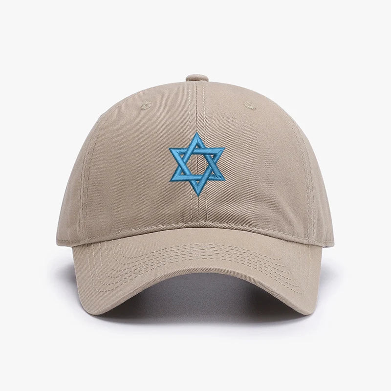 Adjustable Embroidered Blue Star of David Israel Baseball Cap Soft Cotton Sun Hat for Men And Women Adult Snapback Sunbonnet