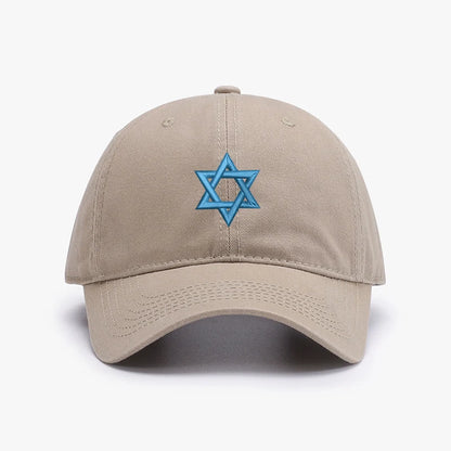 Adjustable Embroidered Blue Star of David Israel Baseball Cap Soft Cotton Sun Hat for Men And Women Adult Snapback Sunbonnet