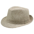 Middle Aged Linen Curled Jazz Hat Summer British Retro Top Hat Outdoor Plain Solid Linen Sun Visor Hat Party Fedoras Cap
