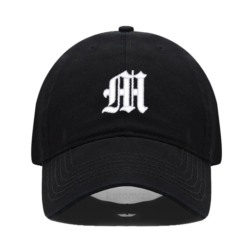 Old English Letter A-Z Embroider Baseball Cap For Men Womne High Quality Soft Cotton Fashion Team Sport Visors Snapback Caps