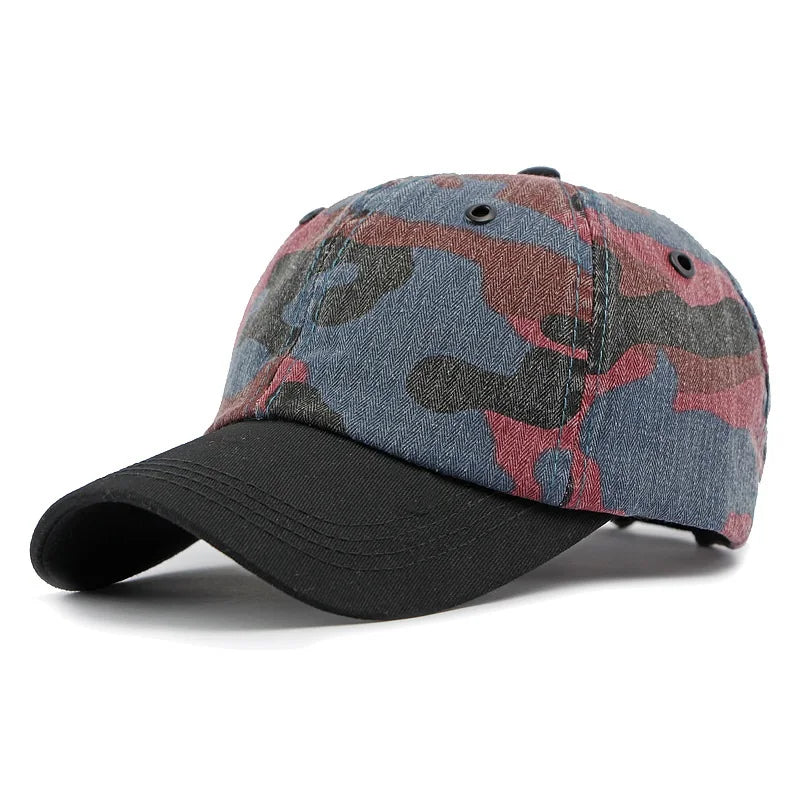 Ethnic Wind Hat for Men and Women Outdoor Sunshade Baseball Hat Fashion Imitation Cowboy Print Hard Top Duck Tongue Hat Trend