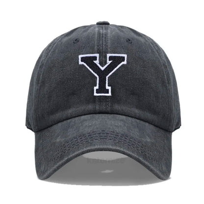 Initial Letter A-Z Embroider Baseball Cap For Men Womne Washed Cotton Dad Hat Fashion Team Sport Visors Snapback Caps