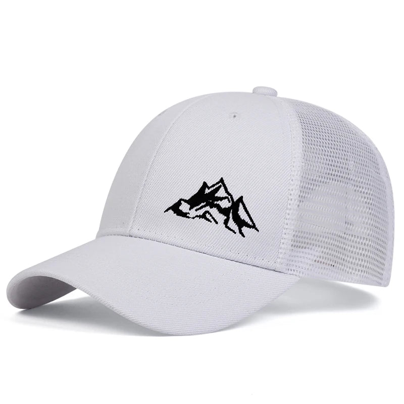 Unisex Mountain Range Embroidery Baseball Net Caps Spring and Summer Outdoor Adjustable Casual Hats Sunscreen Hat