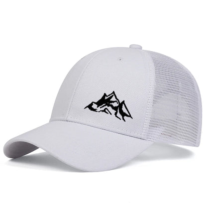 Unisex Mountain Range Embroidery Baseball Net Caps Spring and Summer Outdoor Adjustable Casual Hats Sunscreen Hat