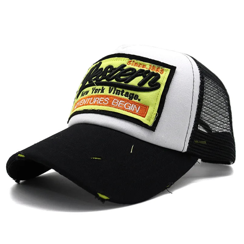 Unisex Trucker Hat Men Letter Embroidery Baseball Cap Outdoor Sport Cap