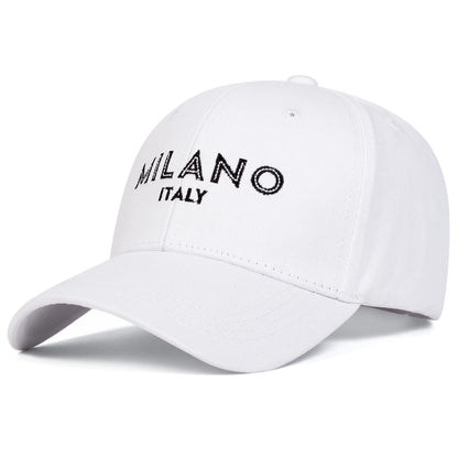 Unisex MILANO Letter Embroidery Baseball Caps Spring Autumn Outdoor Adjustable Casual Hats Sunscreen Hat