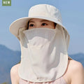 Summer Hats For Women Sun Hat Uv Protection With Mask Shawl Outdoor Sunscreen Bucket Hat Thin Sunhat Casual Sunshade New
