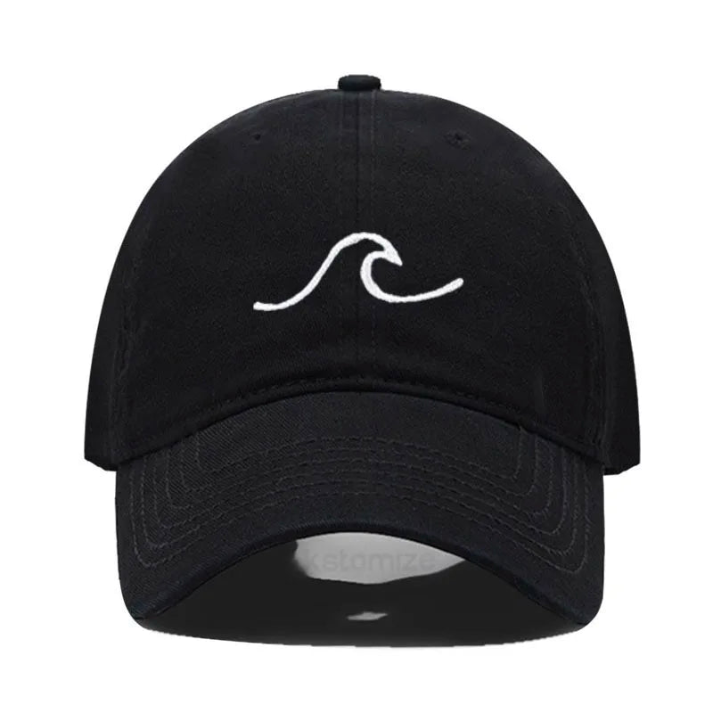 Men's Baseball Cap Women's Washed Cotton Waves Embroidery Embroidery Dad Hat Sport Golf Caps For Man Sun Hats Dropshipping