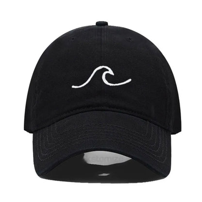 Men's Baseball Cap Women's Washed Cotton Waves Embroidery Embroidery Dad Hat Sport Golf Caps For Man Sun Hats Dropshipping