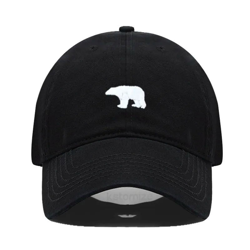little Bear Embroidery Baseball Cap for Women Men Fashion Adjustable Soft Washed Cotton Dad Hat Unisex Classic Golf Caps