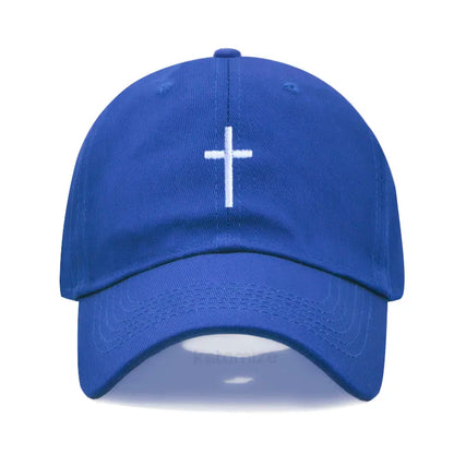 Cross Embroidered Baseball Cap for Women Men Fashion Adjustable Washed Cotton Dad Hat Unisex Classic Golf Caps