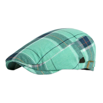 Spring Summer Dopamine Plaid Beret Duck Tongue Forward Hat British Style Visor Summer Hats for Women Men Sun Hats Dad's Hat Gift
