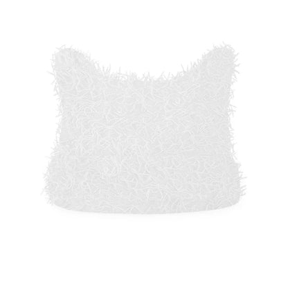 Hip Hop Distressed Knitted Caps Unisex Winter Y2k Cat Ears Little devil Beanies Outdoor Fuzzy Thick Warm Balaclava Hat