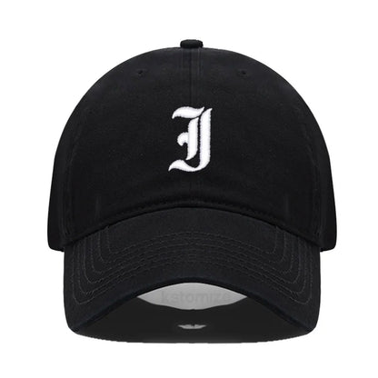 Old English Letter A-Z Embroider Baseball Cap For Men Womne High Quality Soft Cotton Fashion Team Sport Visors Snapback Caps