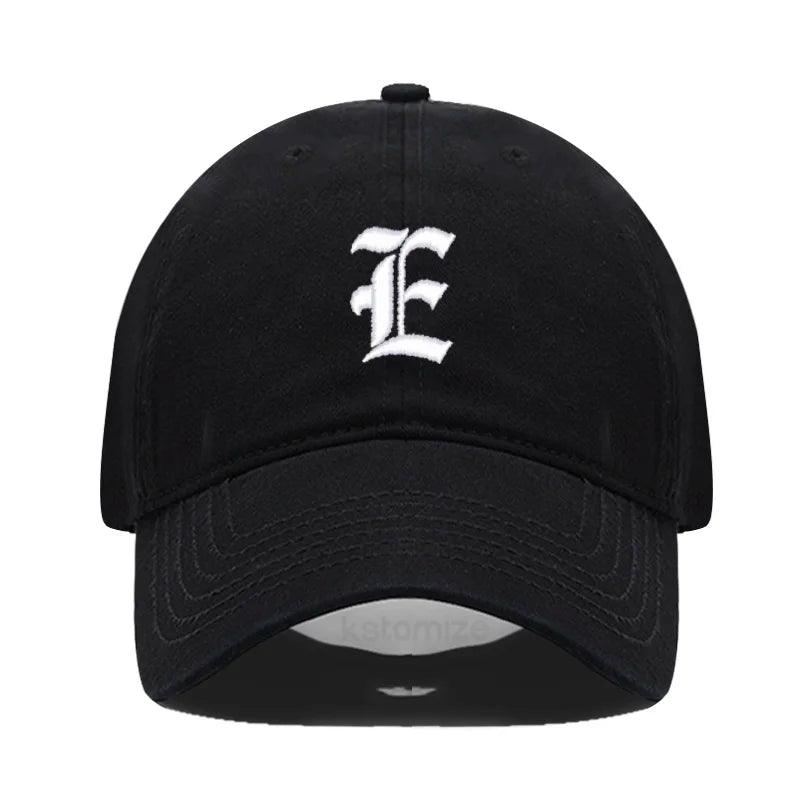 Old English Letter A-Z Embroider Baseball Cap For Men Womne High Quality Soft Cotton Fashion Team Sport Visors Snapback Caps
