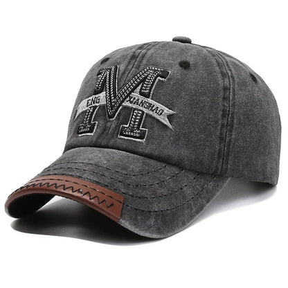Hot Sale Unisex Baseball Cap M Letter Embroidery Dad Hat Women Men Outdoor Washed Cotton Cap