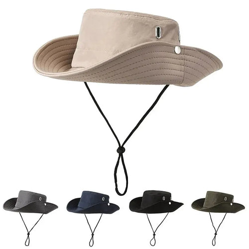 Men’s Wide Brim Bucket Hat Breathable Outdoor Fishing Sun Protection Hat